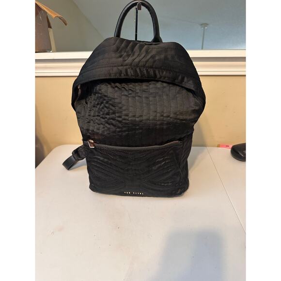 Ted Baker Backpack Black Akija Satin Quilted Bow Large School Travel Bag - Picture 7 of 13